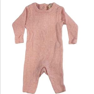 Ribbed knit long baby sleeper